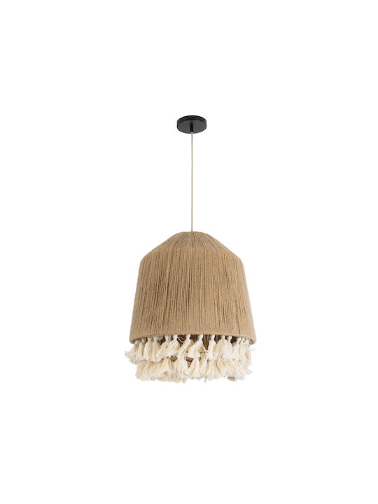GloboStar Huan Ceiling Light Beige Boho Grid with E27 Socket 40x40x45cm