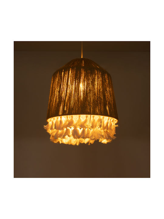 GloboStar Huan Ceiling Light Beige Boho Grid with E27 Socket 40x40x45cm