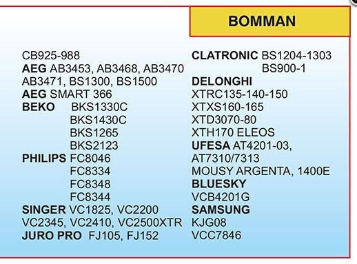 Elvik Electric Торби за прахосмукачка 4бр Съвместима с прахосмукачка Bomann