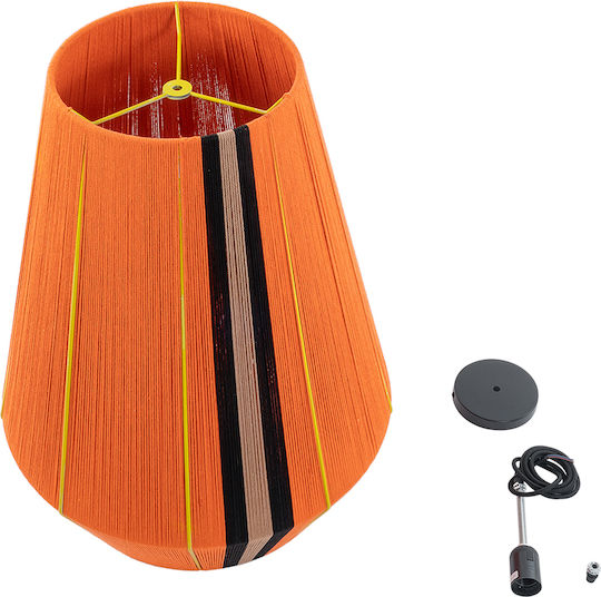 GloboStar Habana Hängelampe Orange Boho Raster mit Fassung E27 50x52x60cm.
