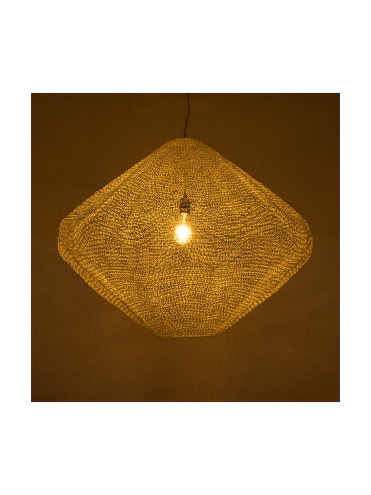 GloboStar Kentucky Pendant Light Beige Grid with Socket E27 90x70cm