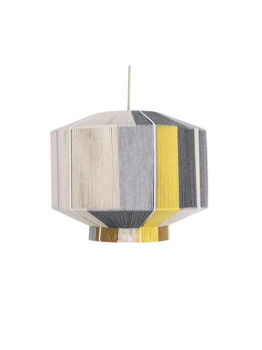 GloboStar Salerno Pendant Light Yellow Boho Grid with Socket E27 42x42x35cm