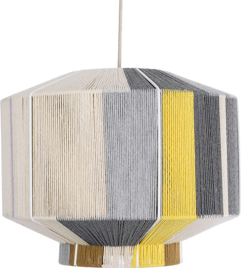 GloboStar Salerno Pendant Light Yellow Boho Grid with Socket E27 42x42x35cm