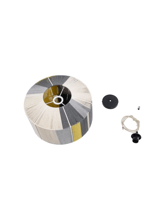 GloboStar Salerno Pendant Light Yellow Boho Grid with Socket E27 42x42x35cm