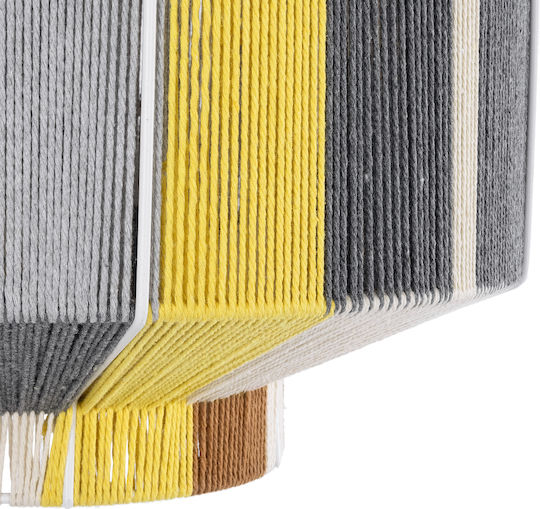 GloboStar Salerno Pendant Light Yellow Boho Grid with Socket E27 42x42x35cm