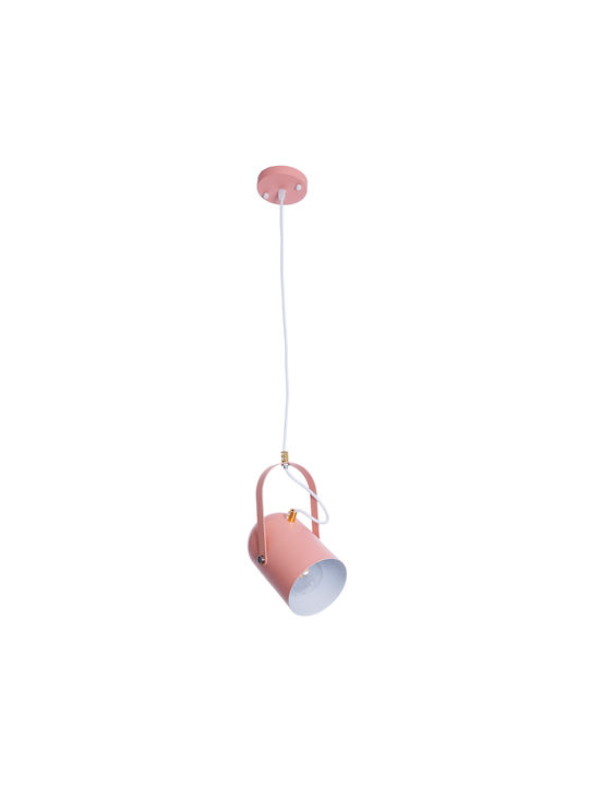 GloboStar Hazel Pendant Light Pink with Socket E27 12x18x27cm
