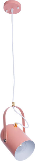 GloboStar Hazel Κρεμαστό Φωτιστικό Ροζ με Ντουί E27 12x18x27εκ.