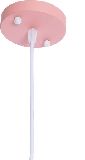 GloboStar Hazel Κρεμαστό Φωτιστικό Ροζ με Ντουί E27 12x18x27εκ.