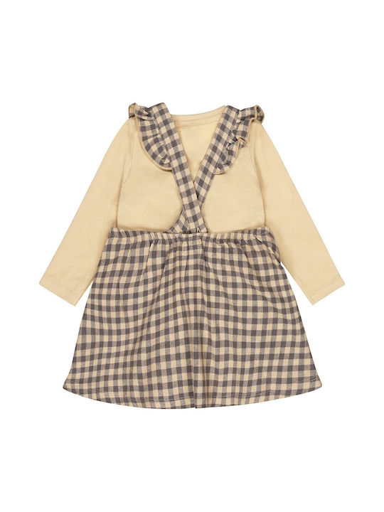 Dirkje Children's Dress Sandcolour, Brown, Ecru