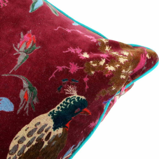 Synchronia Perna De Canapea Din Catifea Burgundy 35x50cm
