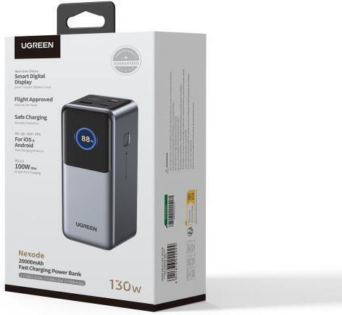 Ugreen PB721 Power Bank 20000mAh 130W με Θύρα USB-A και 2 Θύρες USB-C Quick Charge 3.0 Πολύχρωμο
