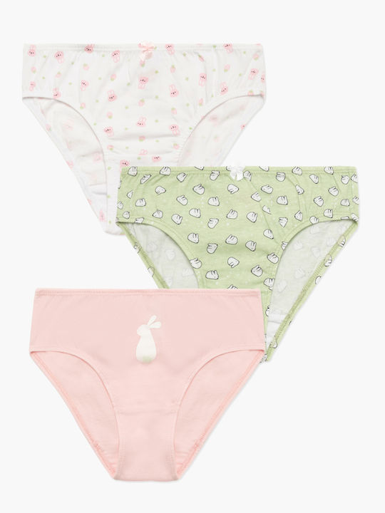 Minerva Детски комплект с гащички White, Pink, Green 3бр