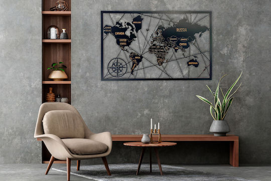 World Map Openwork Panel 3D Wall Map Picture Decoration