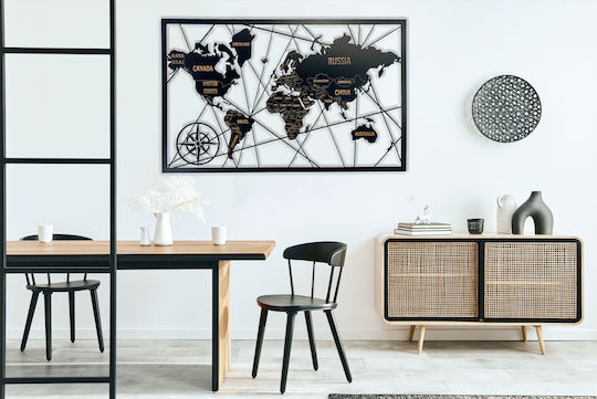 World Map Openwork Panel 3D Wall Map Picture Decoration
