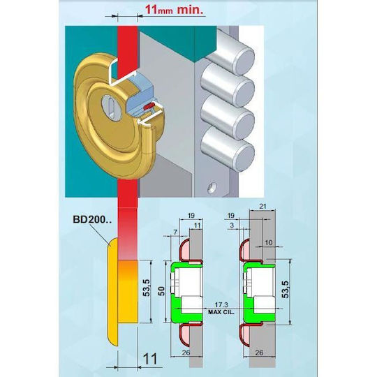 Disec Monolito Bd200 Defender Lock Armoured Door Bronze