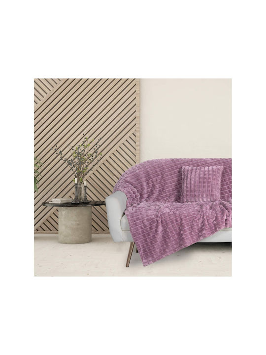 Das Home Sofa Cushion 1358 Fleece Dusty Purple 40x40cm.