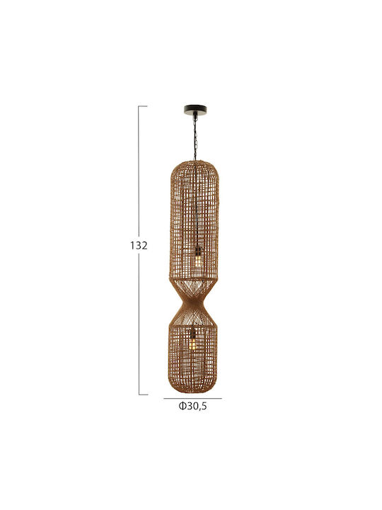HomeMarkt Pendant Light Beige with Rope for Socket E27 30cm
