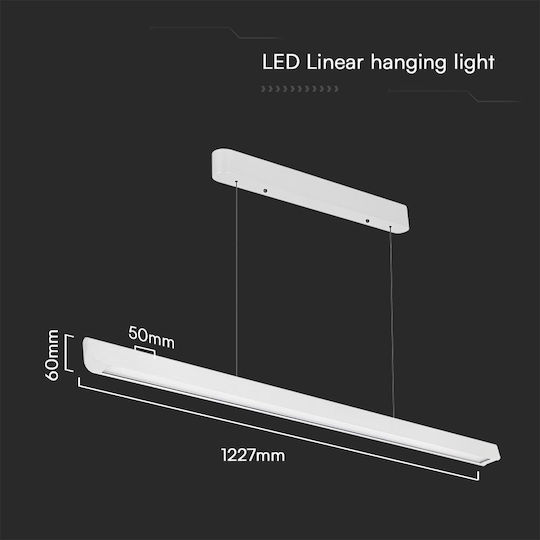 V-TAC Pendant Light White 122.7x5cm