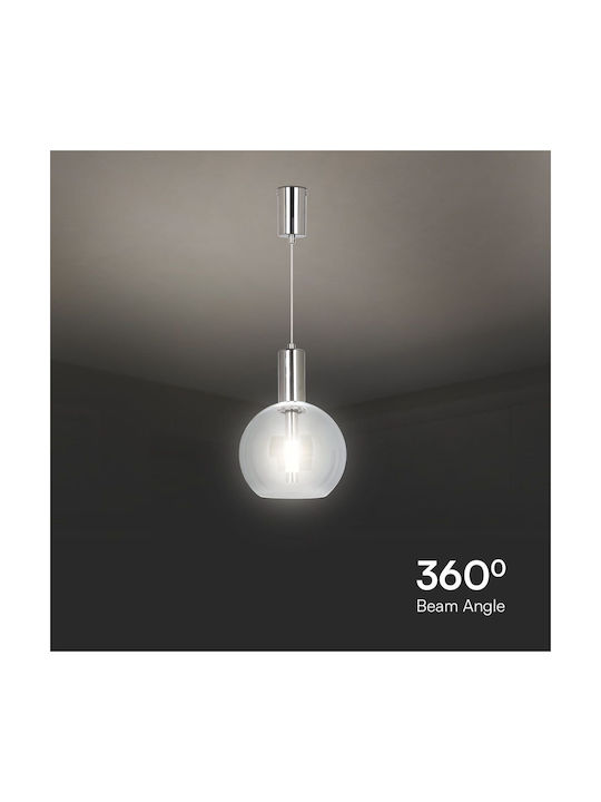 V-TAC Pendant Light Silver 20x195cm