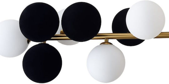 Luma Hängelampe Weiß Kugel für 8 Lampen G9 120cm.