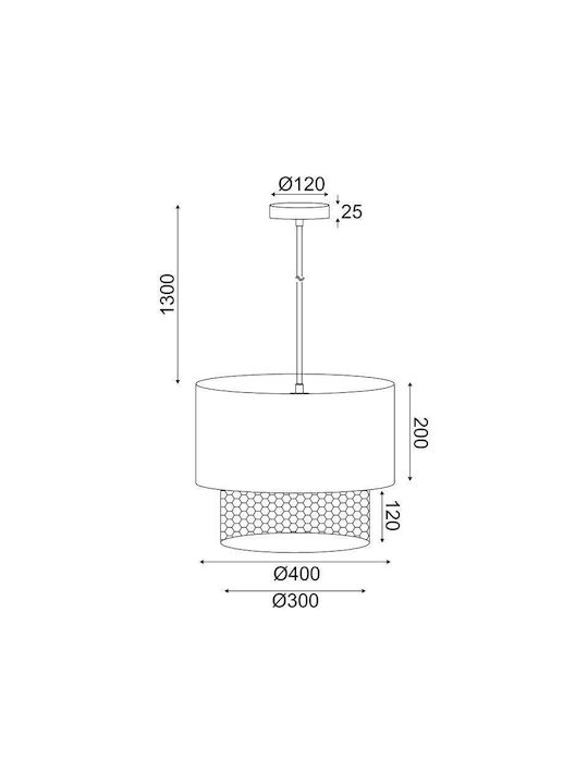 Aca Nisyros Hängelampe Türkis Glocke mit Fassung E27 40x40x150cm.