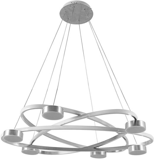 ARlight 684-80SL Κρεμαστό Φωτιστικό Ασημί LED με Φυσικό Λευκό Φως 80x100εκ.