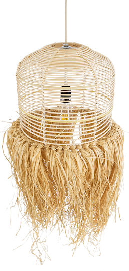 GloboStar Basseterre Ceiling Light Beige Boho Grid with E27 Socket 35x35x60cm