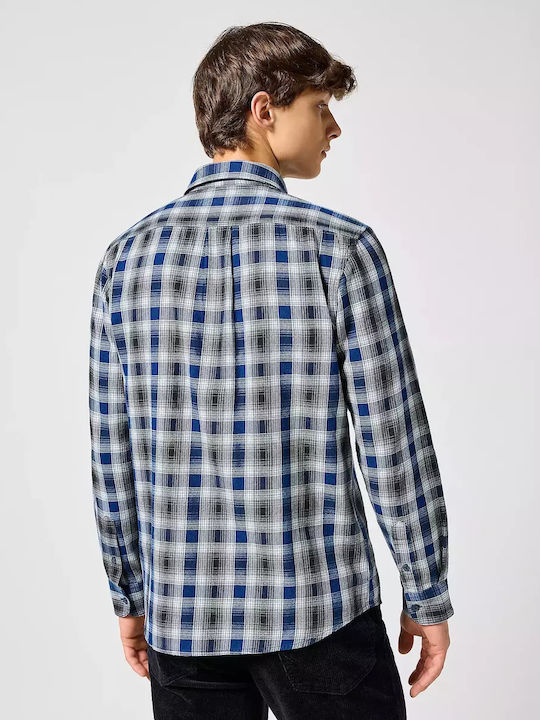 Wrangler Shirt Langärmlig Baumwolle Hemd Geprüft navy