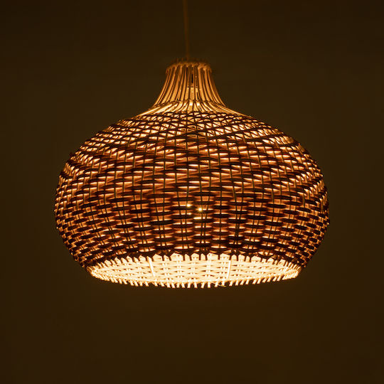 GloboStar Panama Ceiling Light Beige Boho Grid with E27 Socket 40x40cm