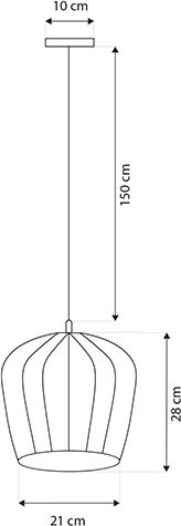 Eurolamp Pendant Light White with Socket E27