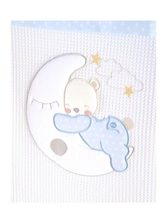 Rythmos Blanket Cot Moon Swing Waffle Light Blue Sky Blue 120x150cm