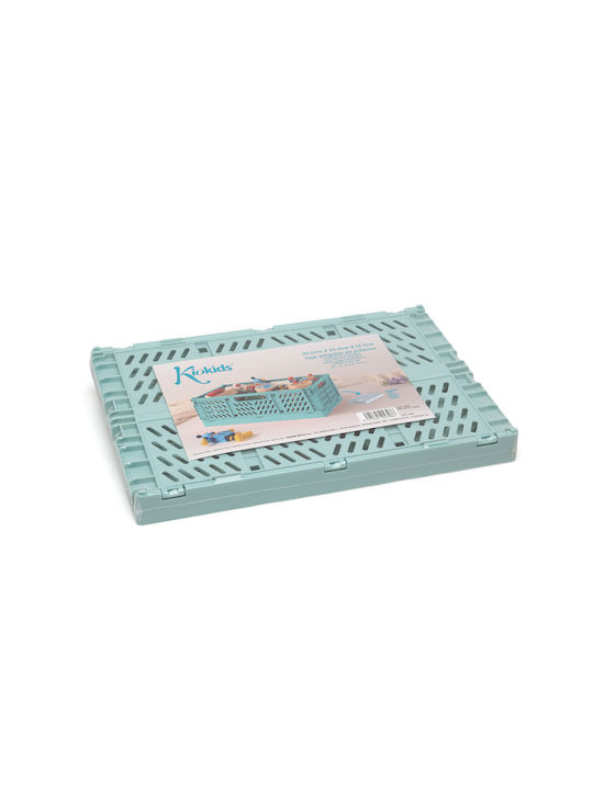 Kiokids Детска кутия за съхранение сгъваема от пластмаса Зелен 31x20x13см 1бр