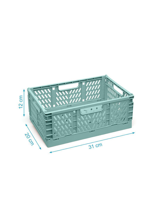 Kiokids Детска кутия за съхранение сгъваема от пластмаса Зелен 31x20x13см 1бр
