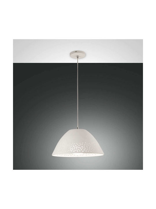 Fabas Luce Casale Hängelampe Weiß Glocke mit Fassung E27 30cm.