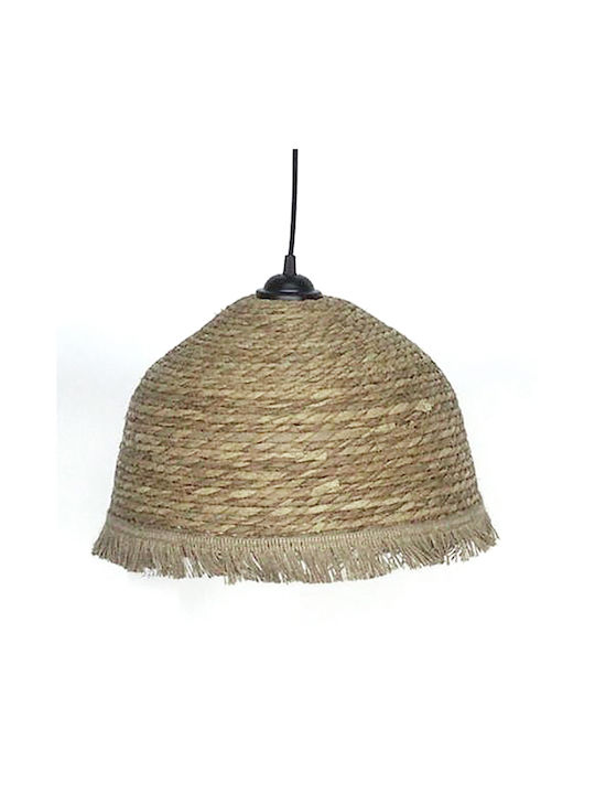 Zaros Pendant Light Beige with Rope for Socket E27 36x24x24cm