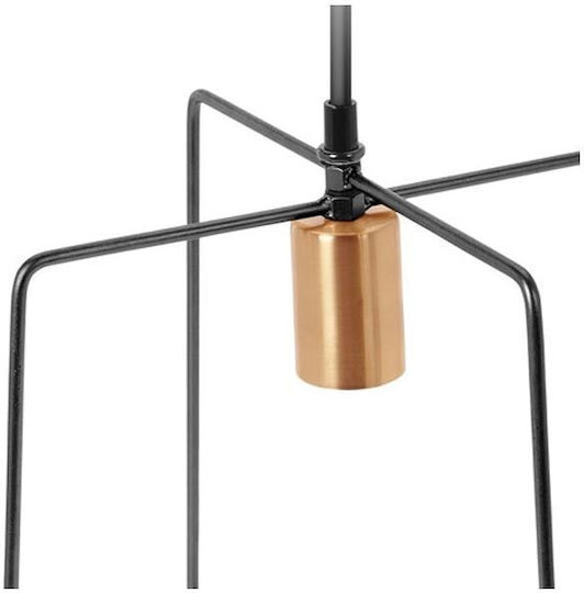 Double Square Pendant Light Black with Socket E27 31.5cm