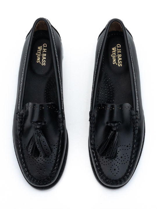 Leather Women's Loafers in Black Color