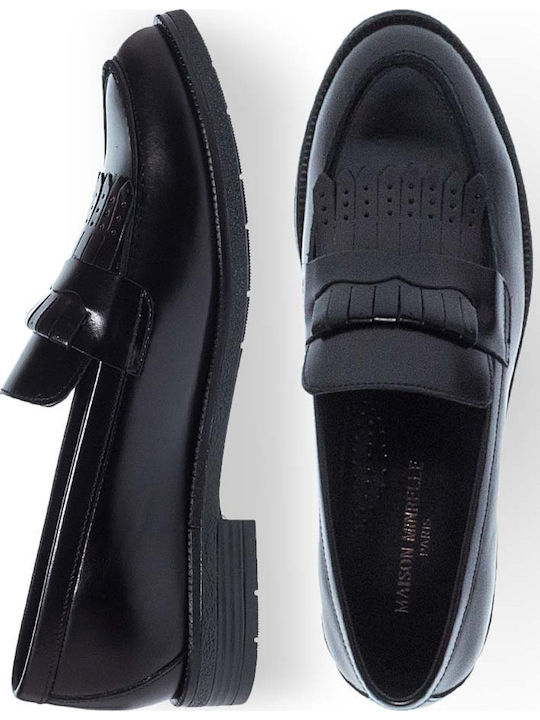 Leather Women's Moccasins in Black Color