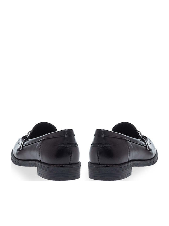 Leather Women's Moccasins in Black Color