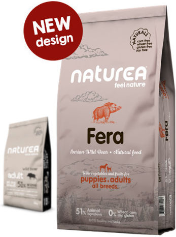 Naturea Naturals 12kg Dry Food Grain-Free & Gluten-Free for Adult Neutered Dogs with Wild Boar Fera Iberian Wild Boar