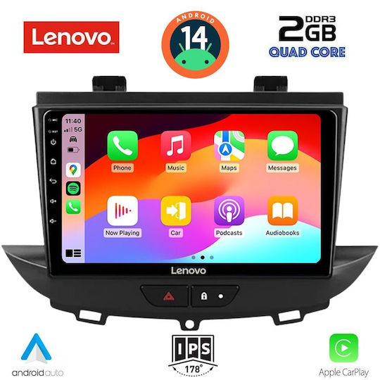 Lenovo Car Audio System for Opel Crossland X 2017> (Bluetooth/USB/AUX/WiFi/GPS/Apple-Carplay/Android-Auto) with Touch Screen 9"