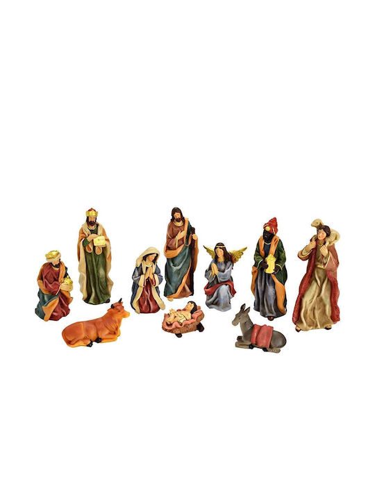 Christmas Plastic Figure Manger Red Height 6cm 10pcs