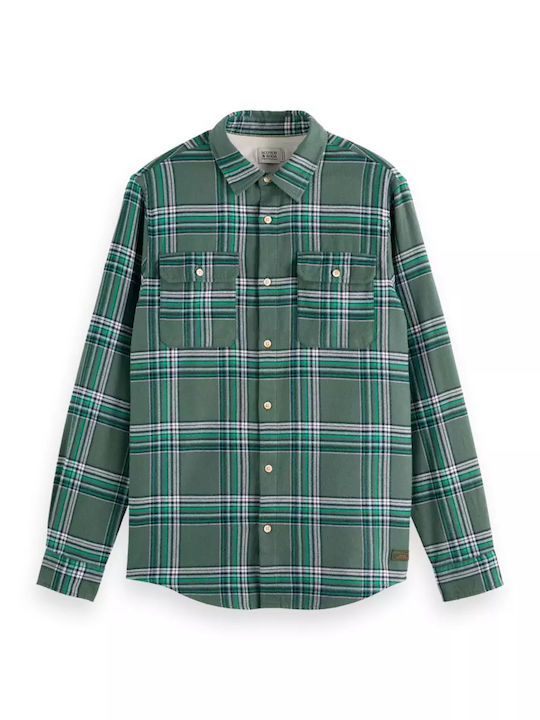Long-sleeved Flannel Shirt Checked Multicolored Checkered