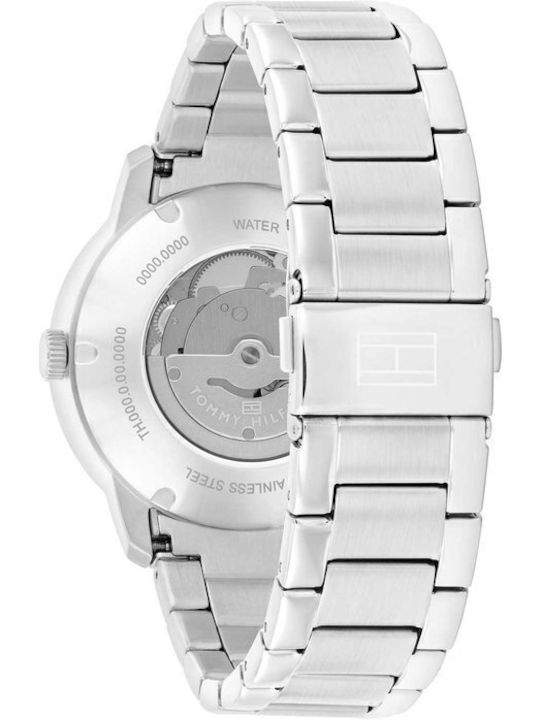 Tommy Hilfiger Henry Men's Watch 43mm Chronograph Automatic with Silver Metal Bracelet
