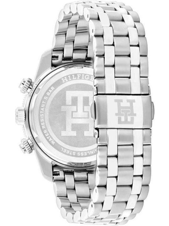 Tommy Hilfiger Sport Men's Watch 41mm Chronograph Battery with Silver Metal Bracelet
