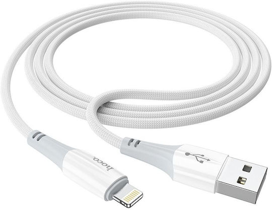 Hoco X70 Geflochten USB-A zu Lightning Kabel 18W Weiß 1m