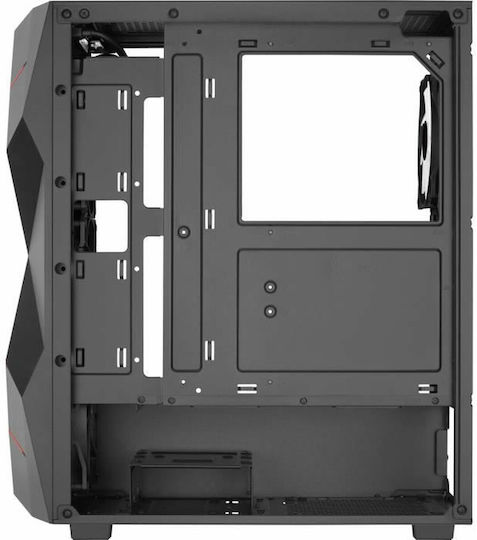 Volcan Gaming Midi Tower Computer Case with RGB Lighting Black