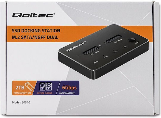 Qoltec Docking Station for 2 Hard Drives SATA M.2 (2230)" / M.2 (2242)" / M.2 (2260)" with Connection USB-C (50310)
