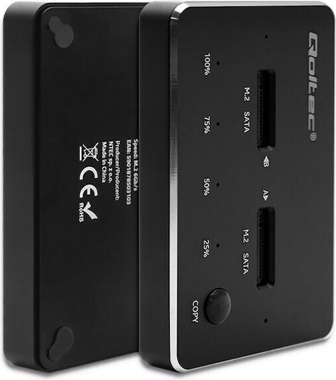 Qoltec Docking Station for 2 Hard Drives SATA M.2 (2230)" / M.2 (2242)" / M.2 (2260)" with Connection USB-C (50310)