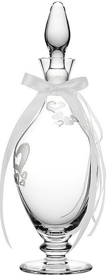 Ioannis European Crystals Wedding Carafe Set with Wine Glass made of Crystal White 2pcs